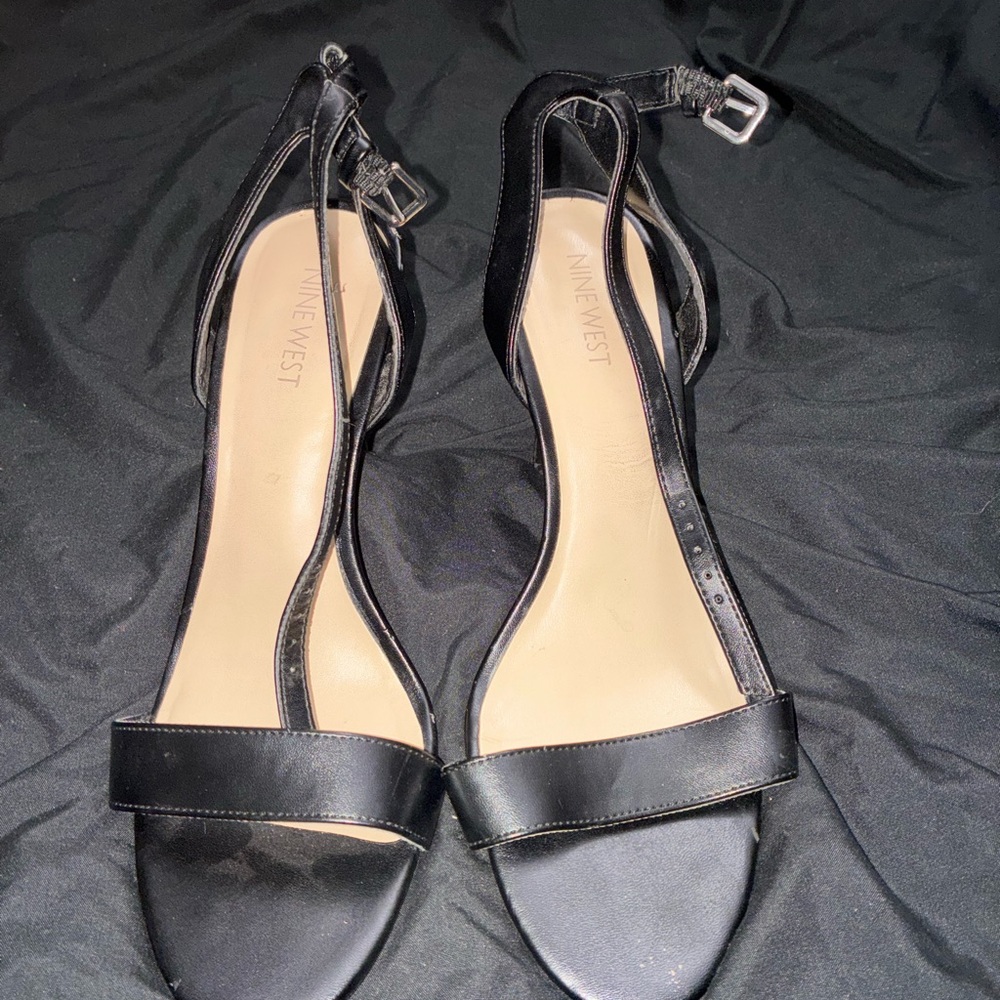 Nine West Black Strappy Heels - Picture 2 of 4